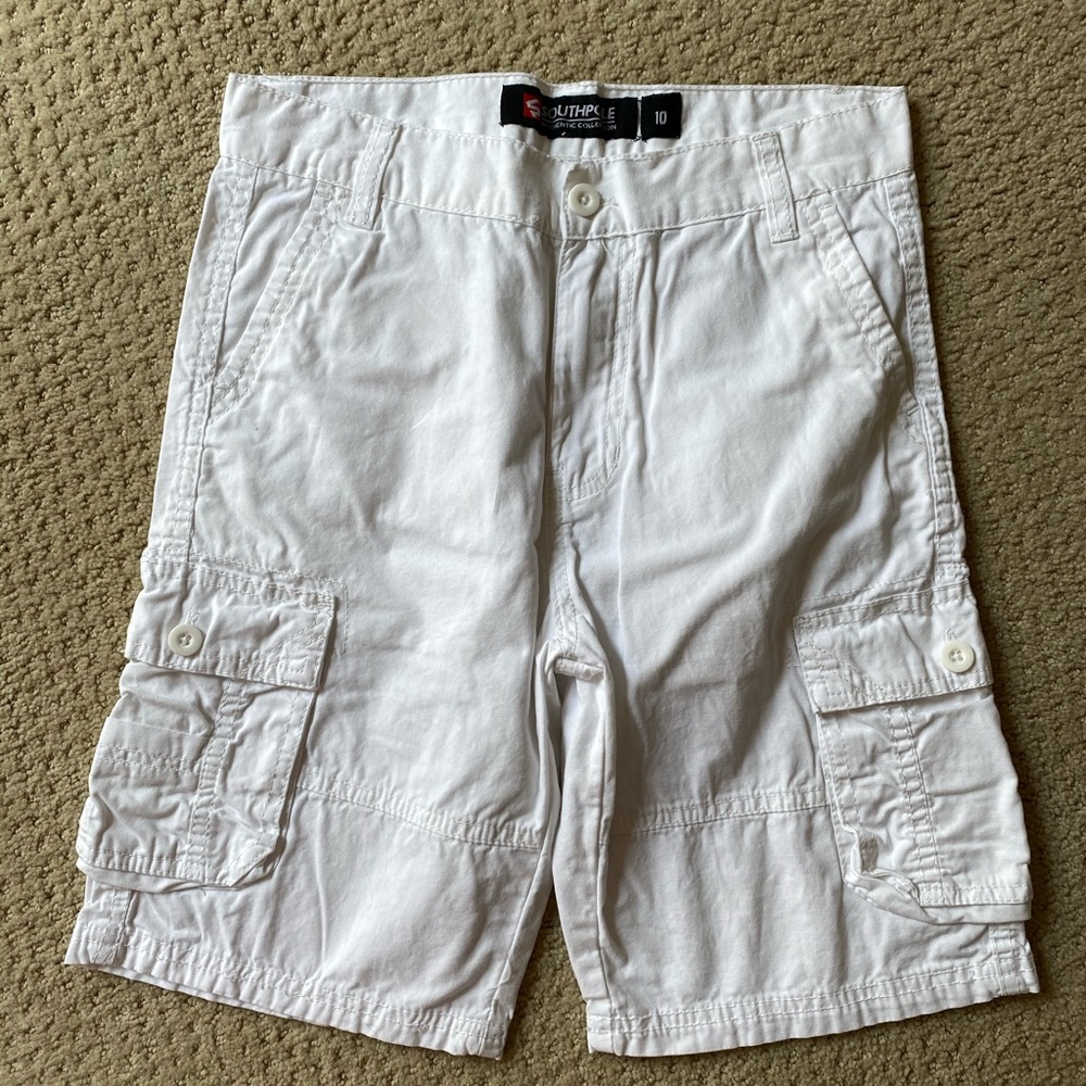 Boys South Pole white cargo shorts size 10